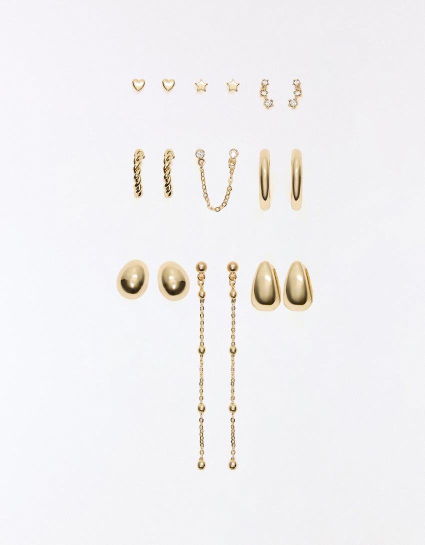 Pack pendientes combinados-Oro