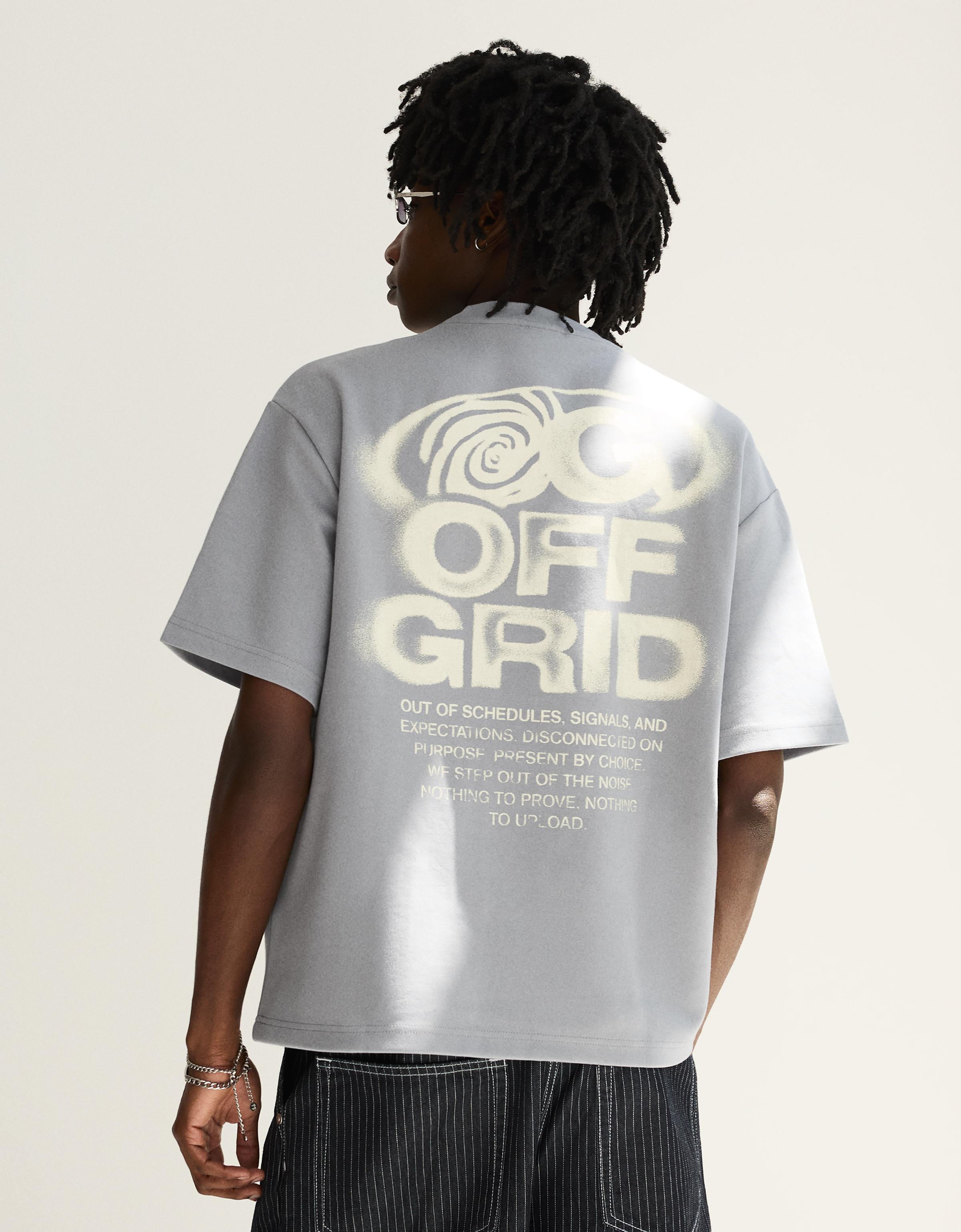 Relaxed fit printed T-shirt — Grey