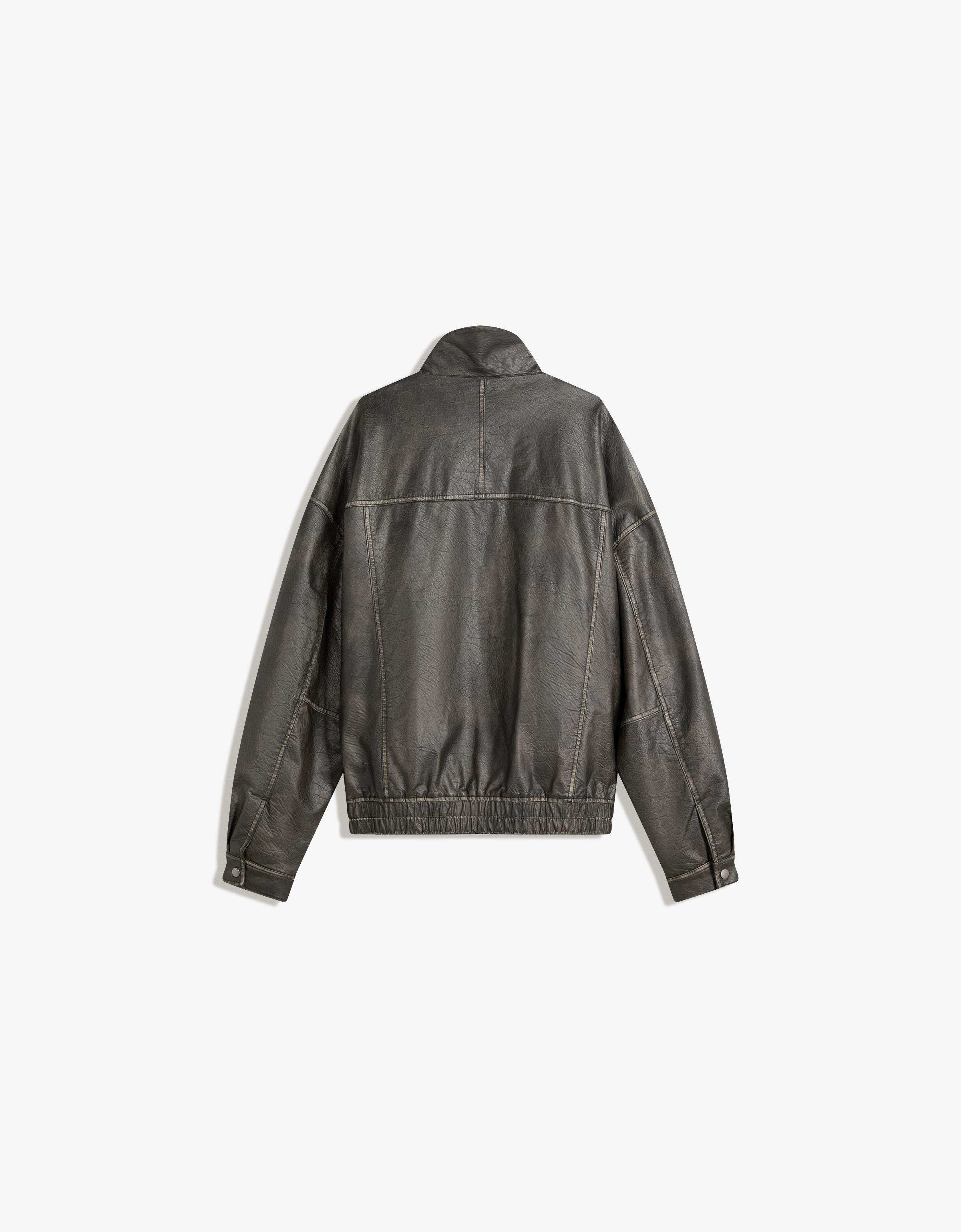 Veste Bomber Homme En Similicuir Imperméable Coupe-vent - Style Motard Vintage, Capuche Amovible, Multiples Poches Zippées - 8