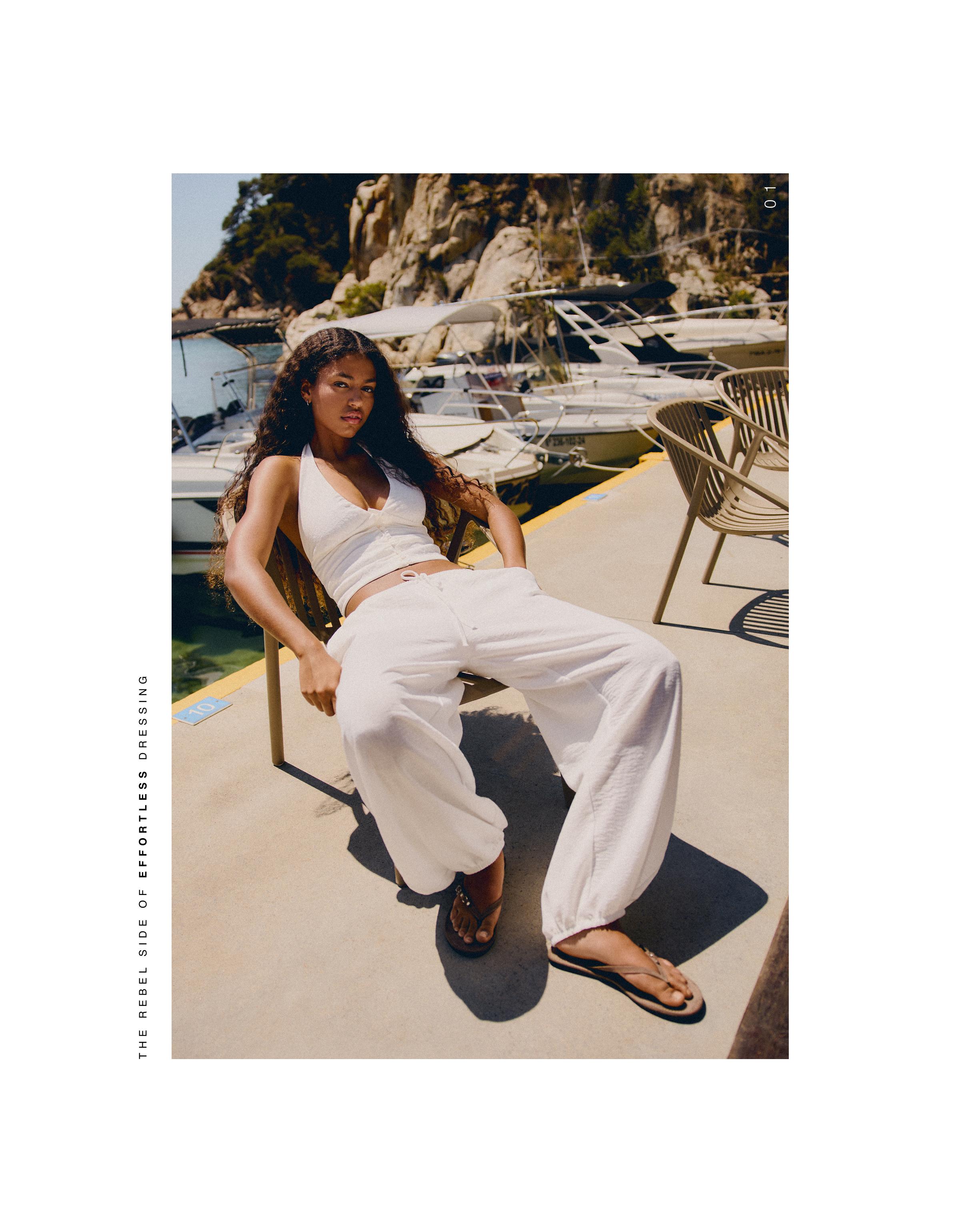 Rustic sarouel trousers — Off white
