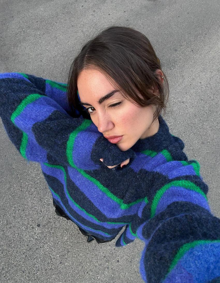 Multi-stripe sweater-Blue