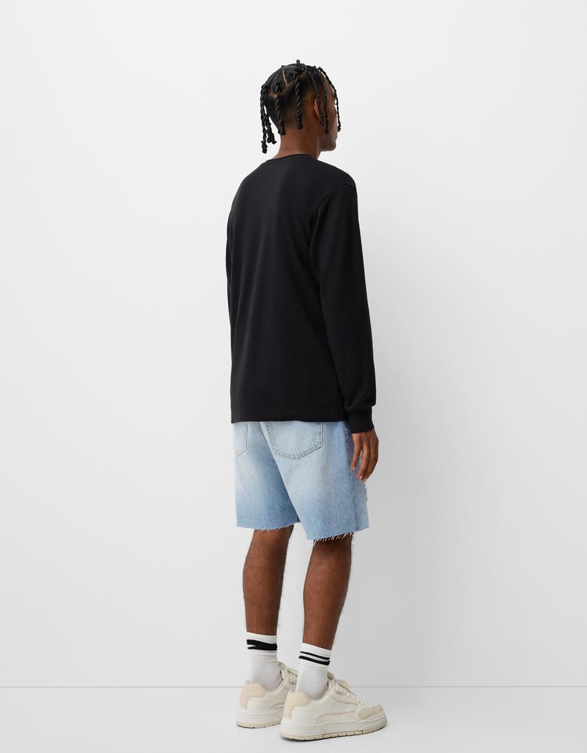 Bermuda denim slim rotos-Azul lavado-1