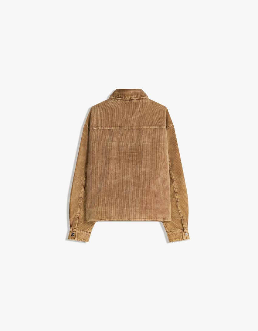 Boxy fit corduroy jacket-Camel