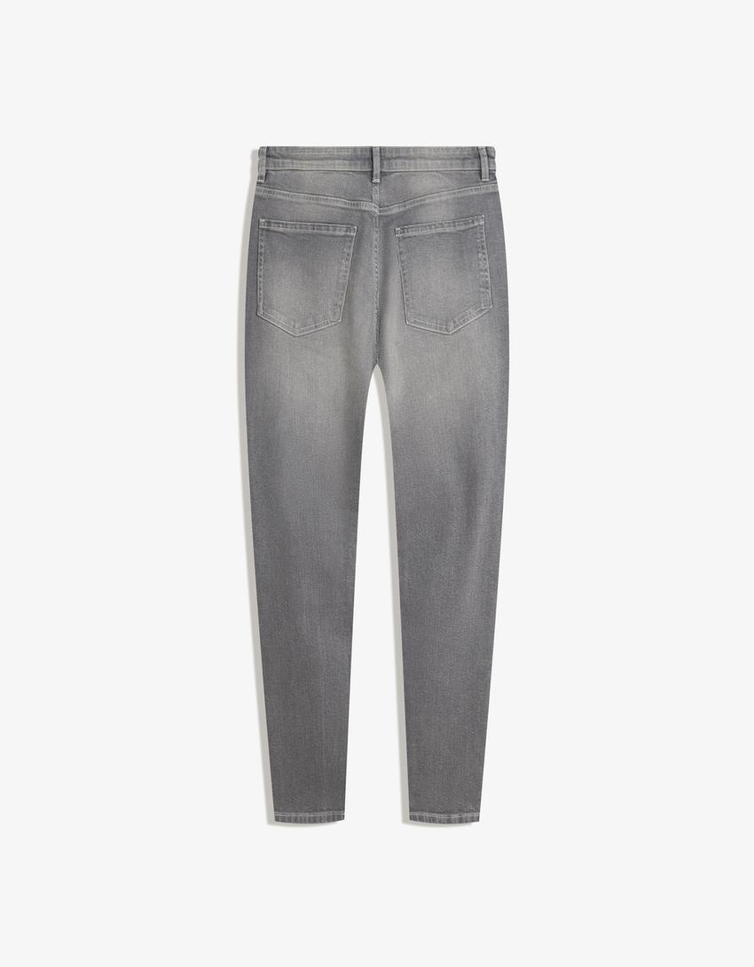 Jeans carrot rotos-Gris oscuro-1