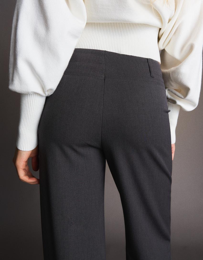 Geniş paça pantolon-Koyu gri