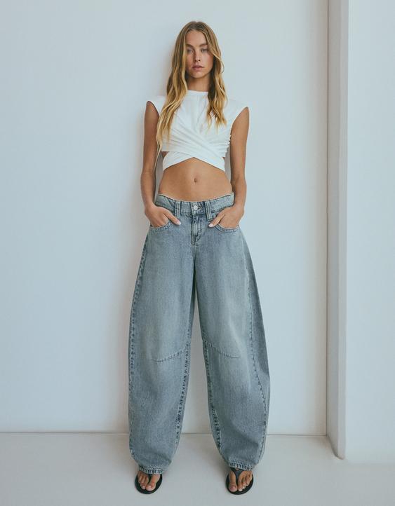 Slouchy düşük bel jean