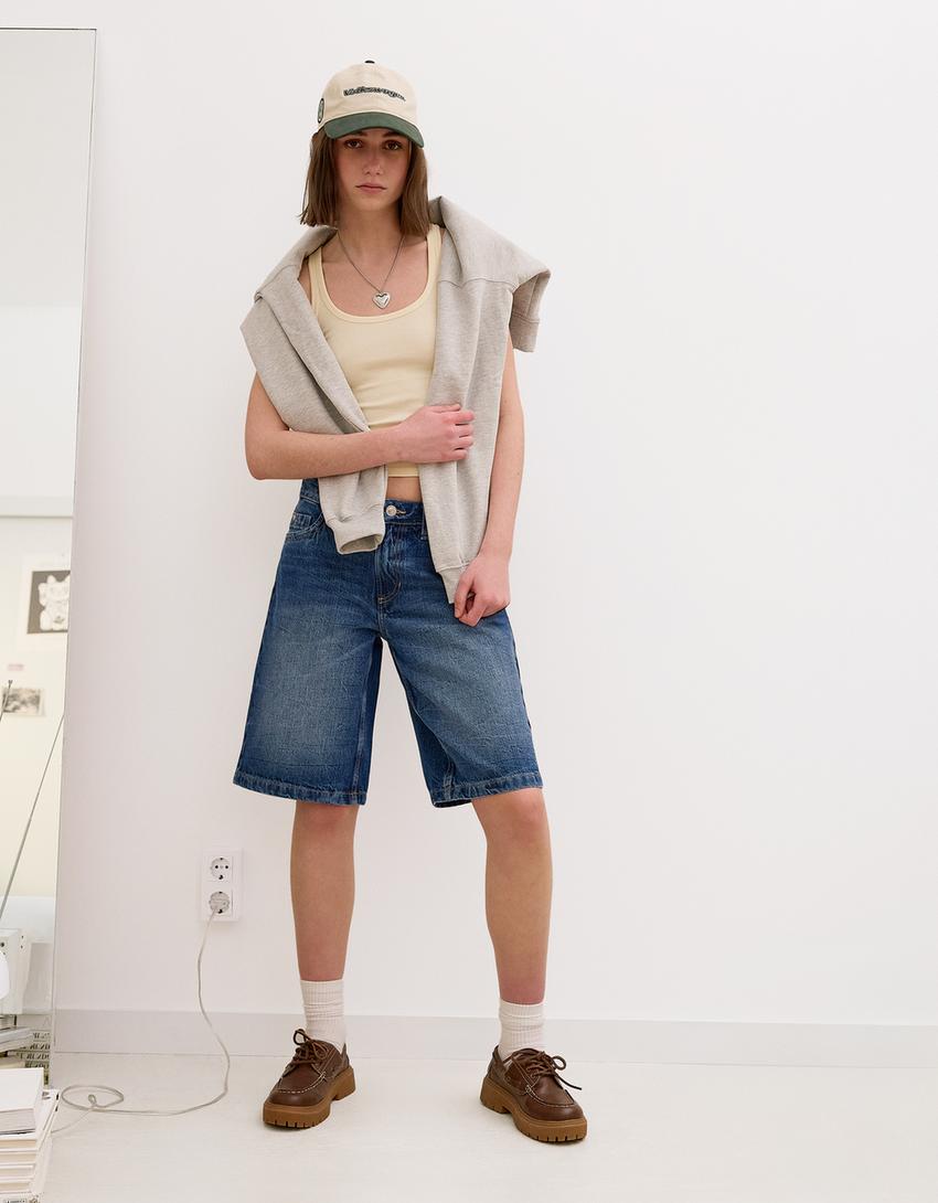 Short denim baggy-Azul