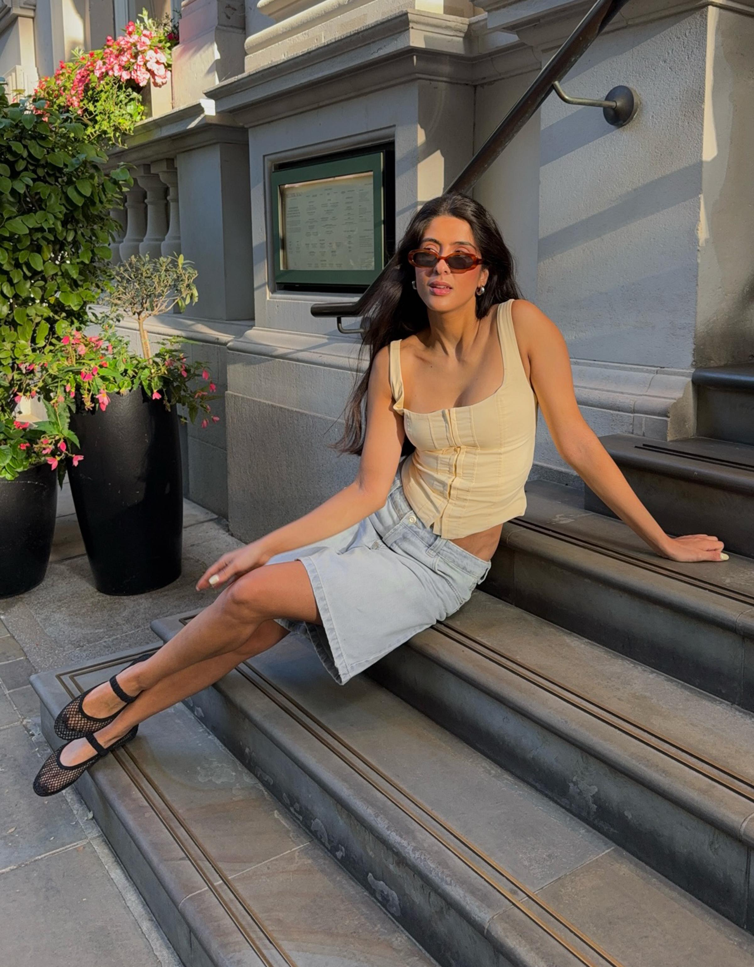 Bengaline corset top — Yellow