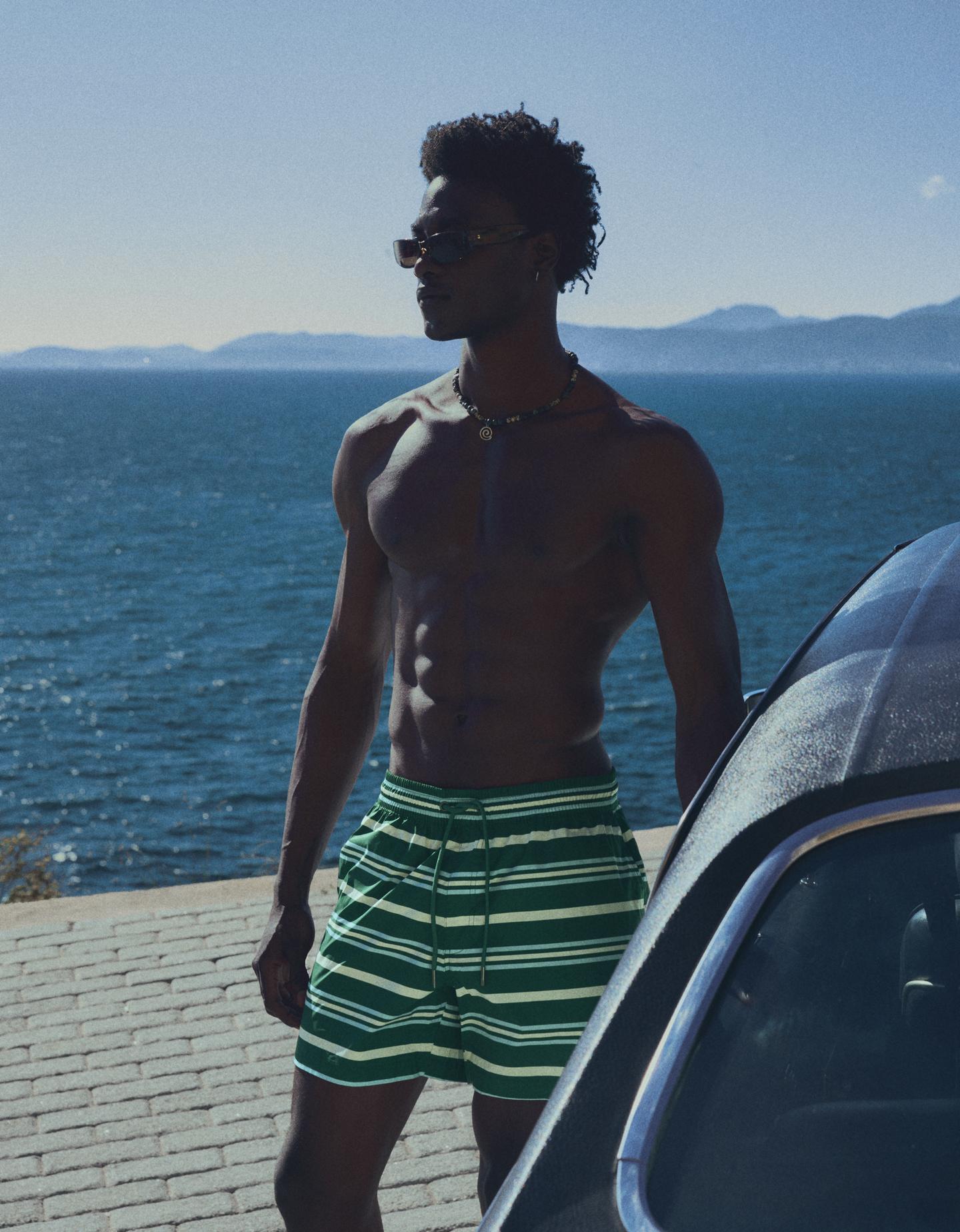 Bershka Costume Boxy Fit A Righe Uomo L Verde