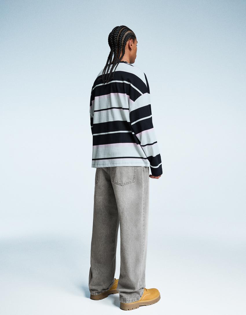 Jeans baggy-Cinza