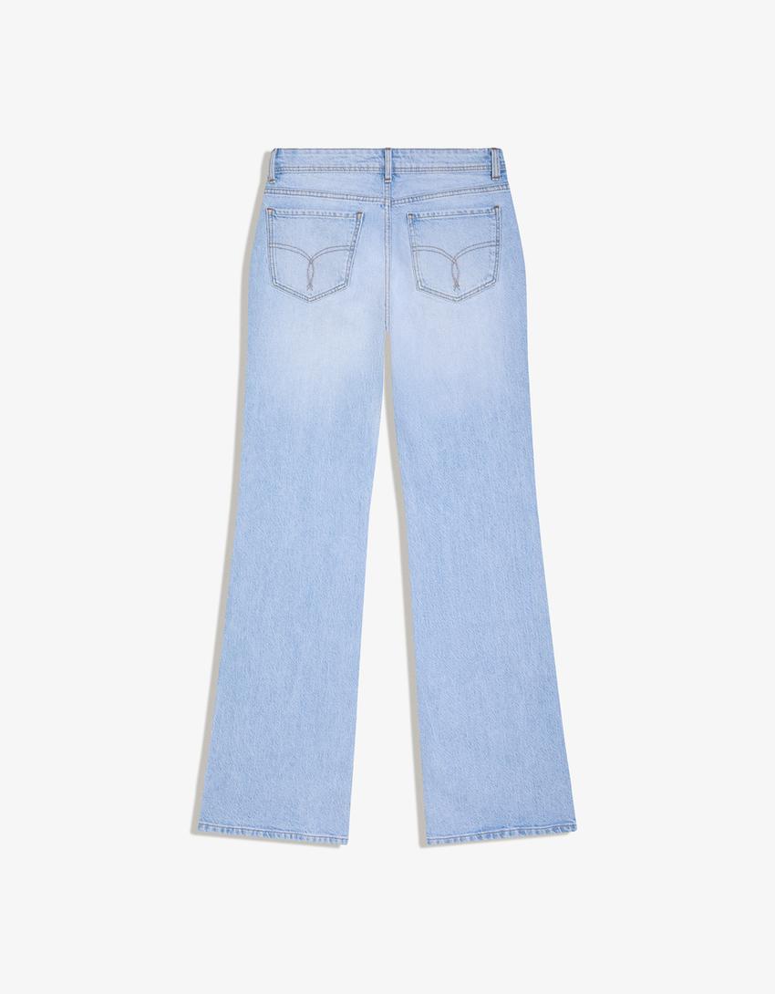 Low-rise boot-cut jeans-Light blue