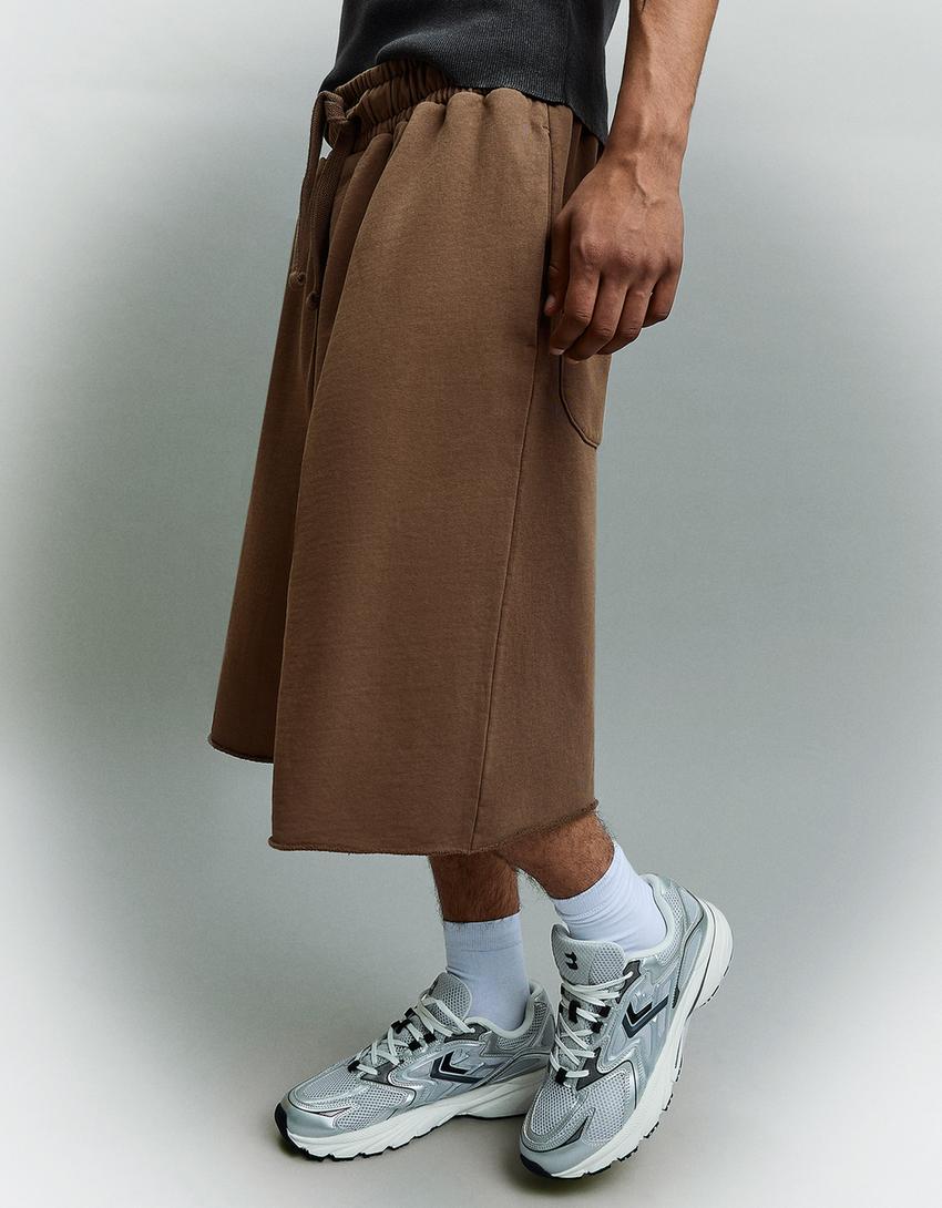 Jogger Bermuda shorts-Brown