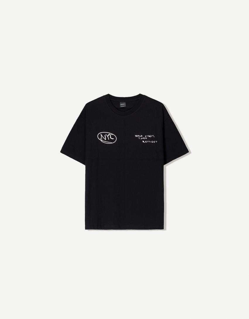 T-Shirt mit Print-Schwarz-4