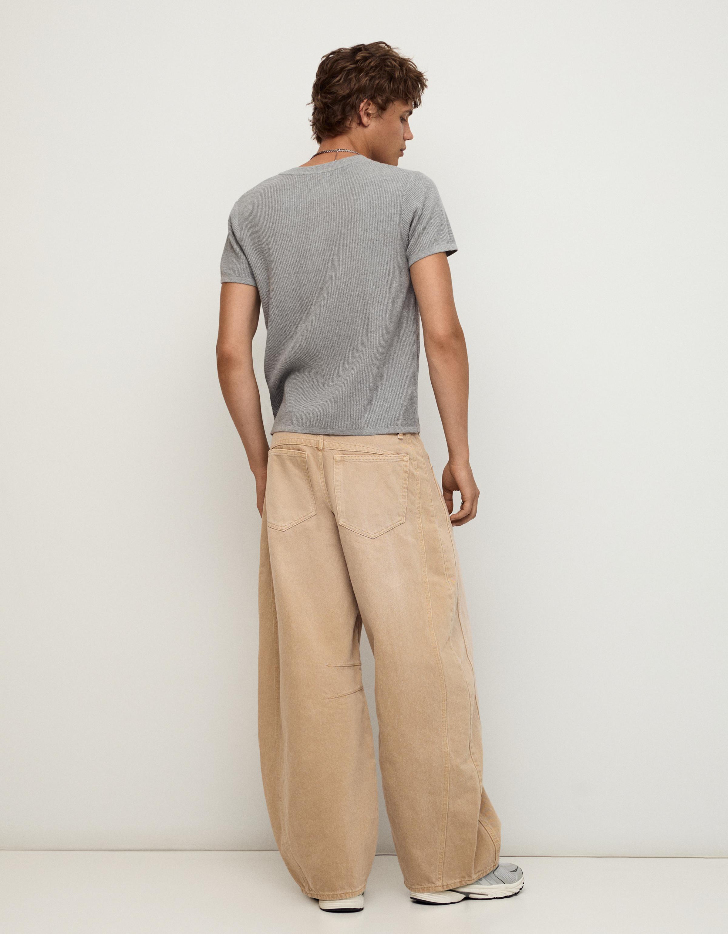 Barrel leg jeans — Camel