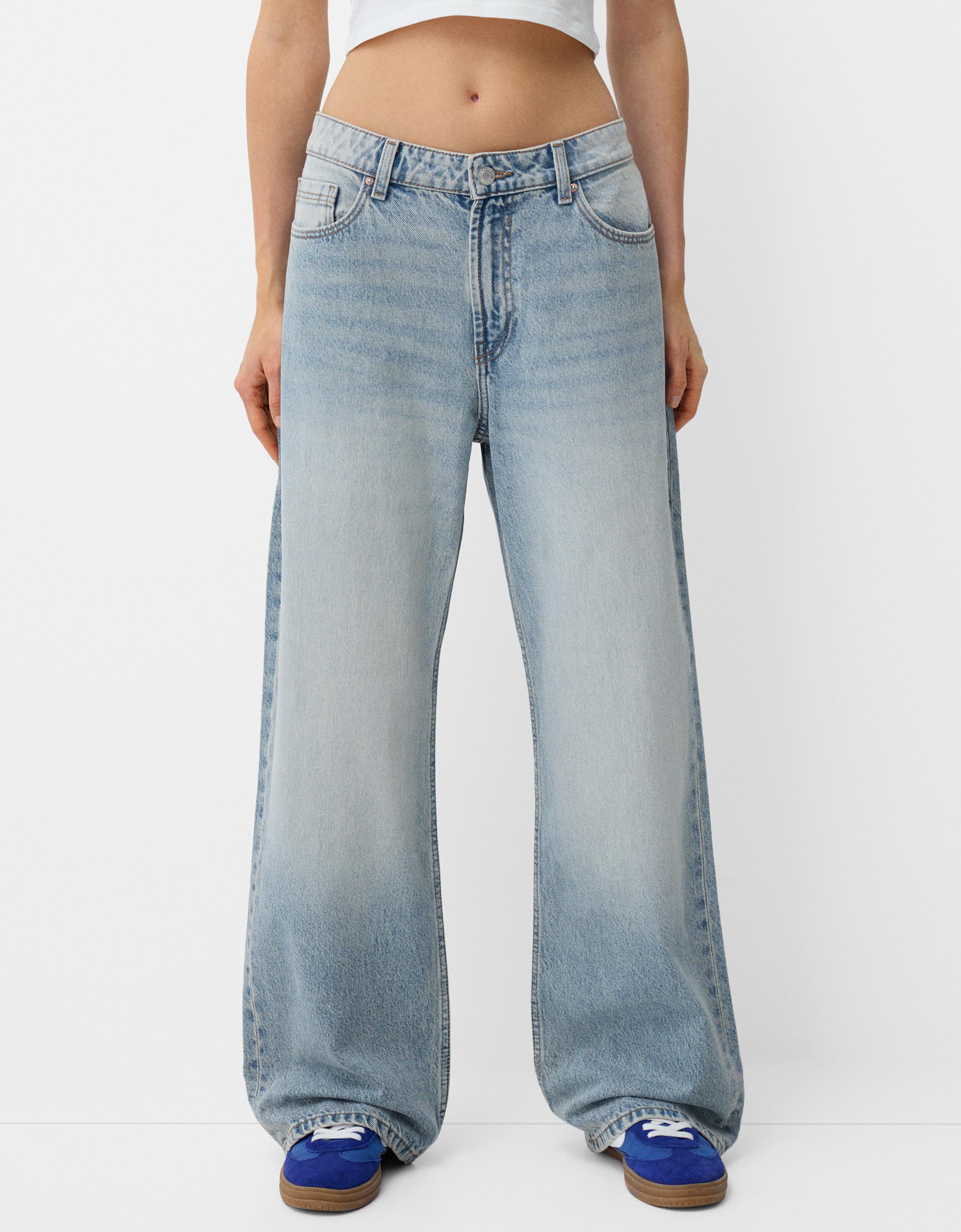 Bershka Jeans Im Baggy-Hosen-Fit Damen 42 Hellblau