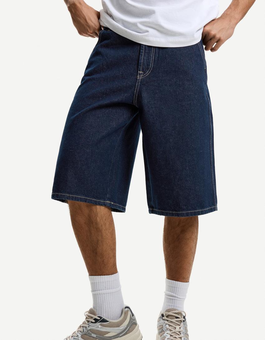 Calções bermuda denim Skater