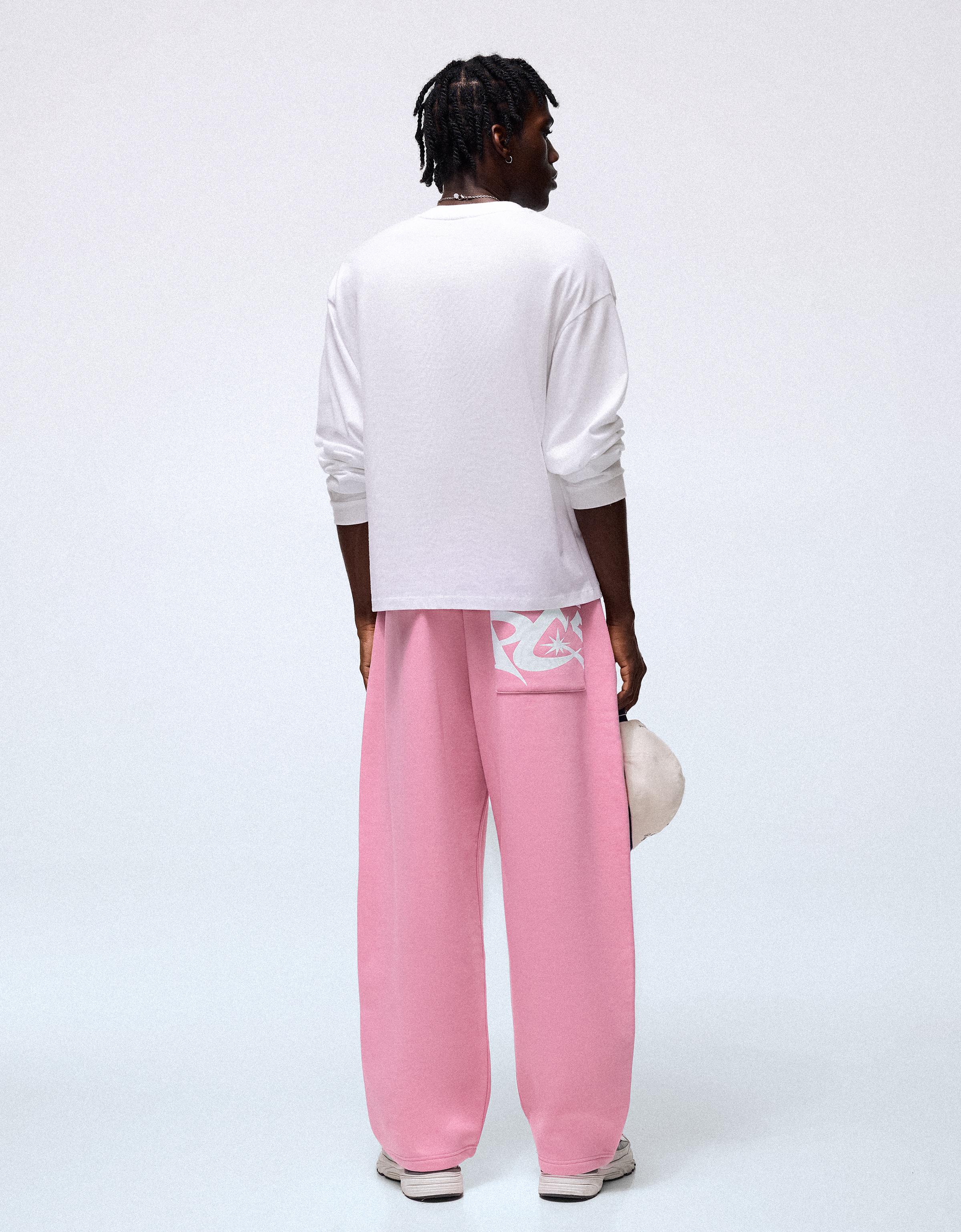 Balloon trousers with side print — Pink