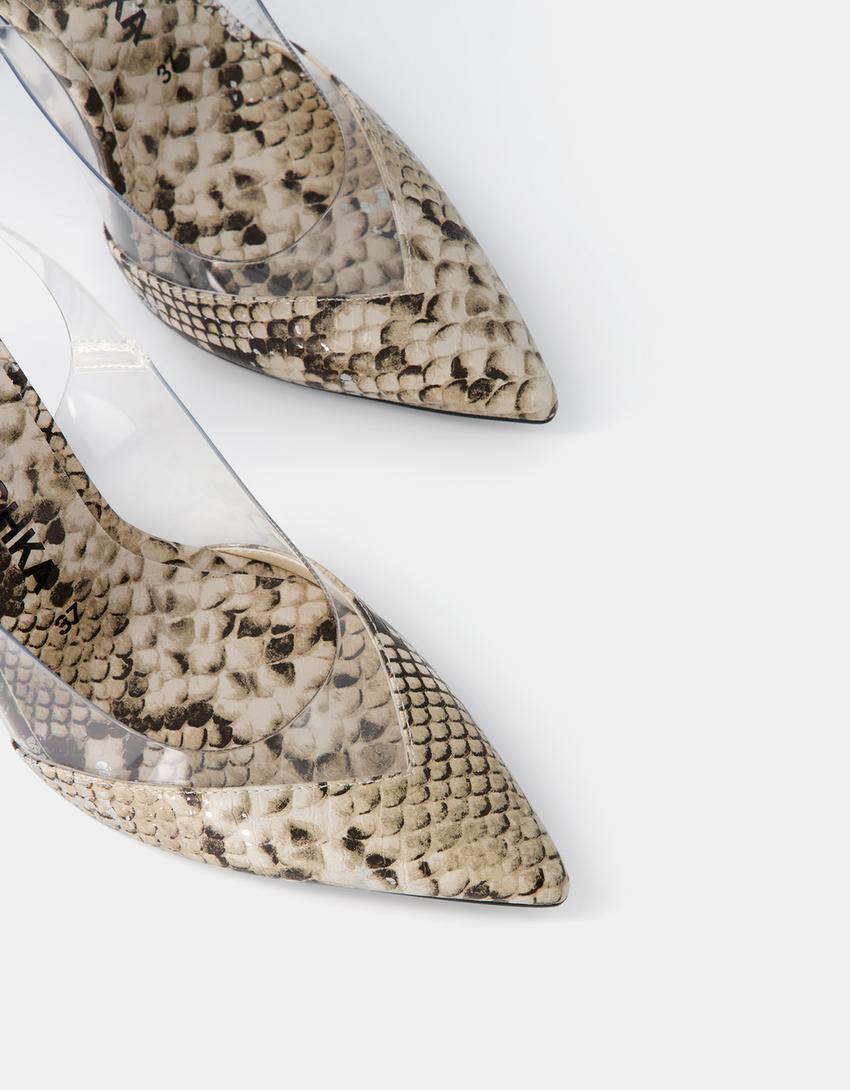 Escarpins mules vinyle imprimé animal-Multicouleur-5