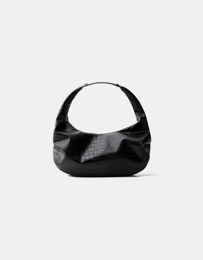 Borsa maxi in finta pelle-Nero-2