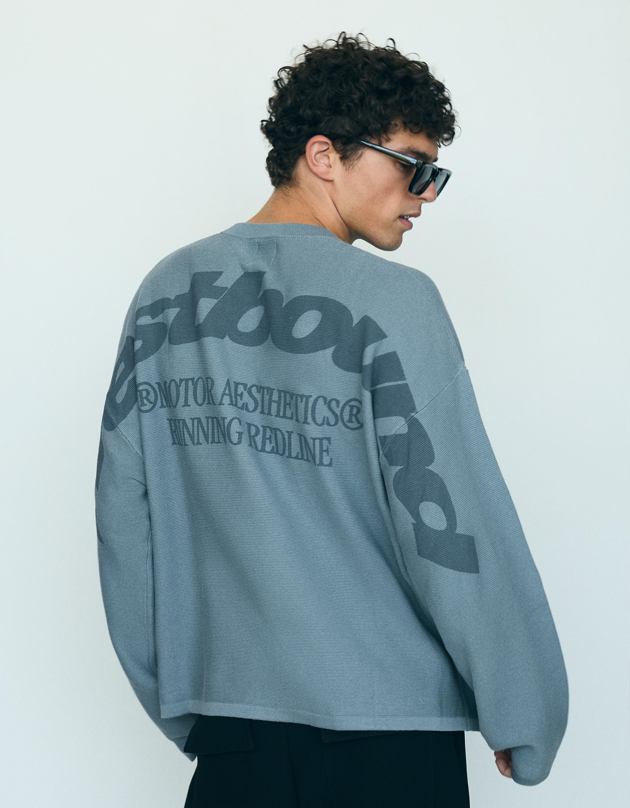 Textured print jumper — Blue