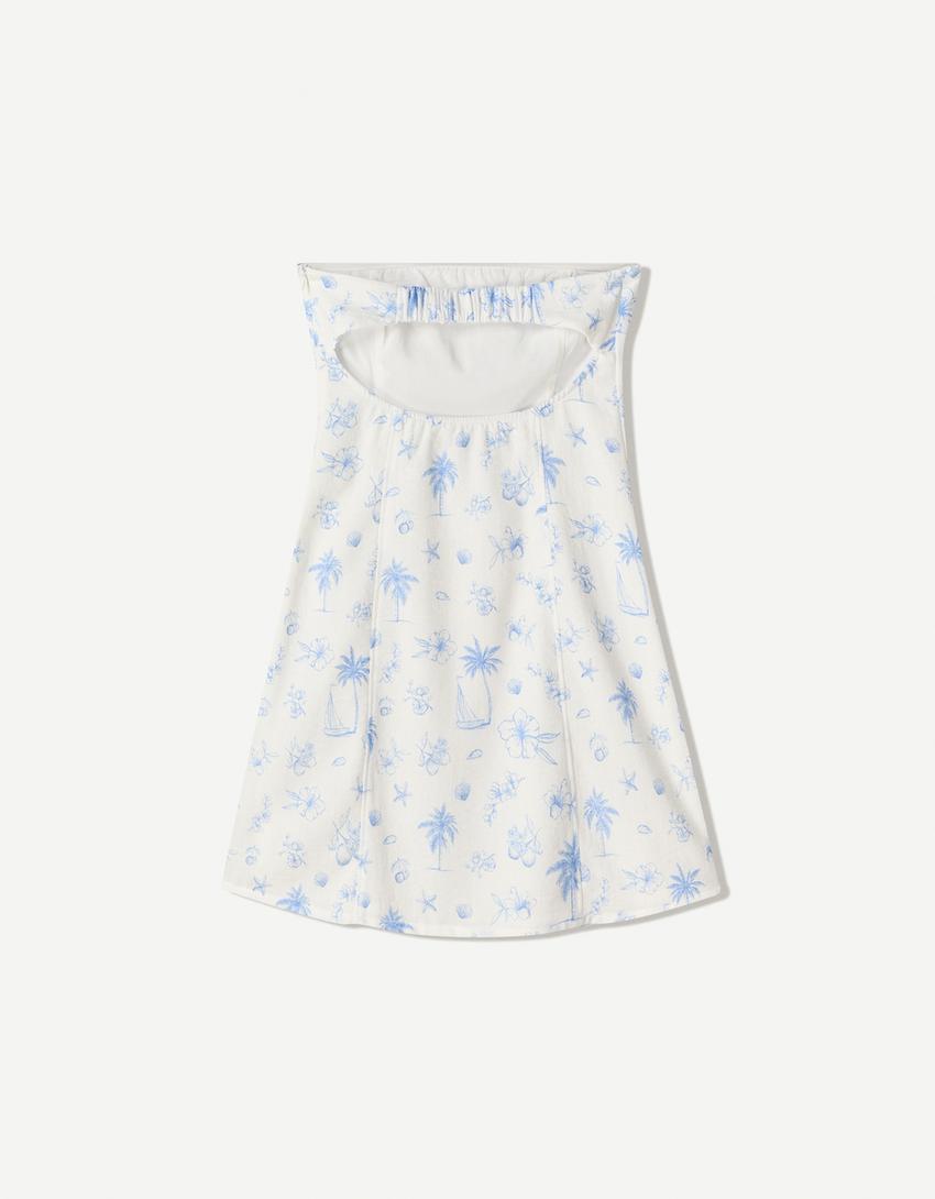 Vestido mini bandeau-Multicolor-4