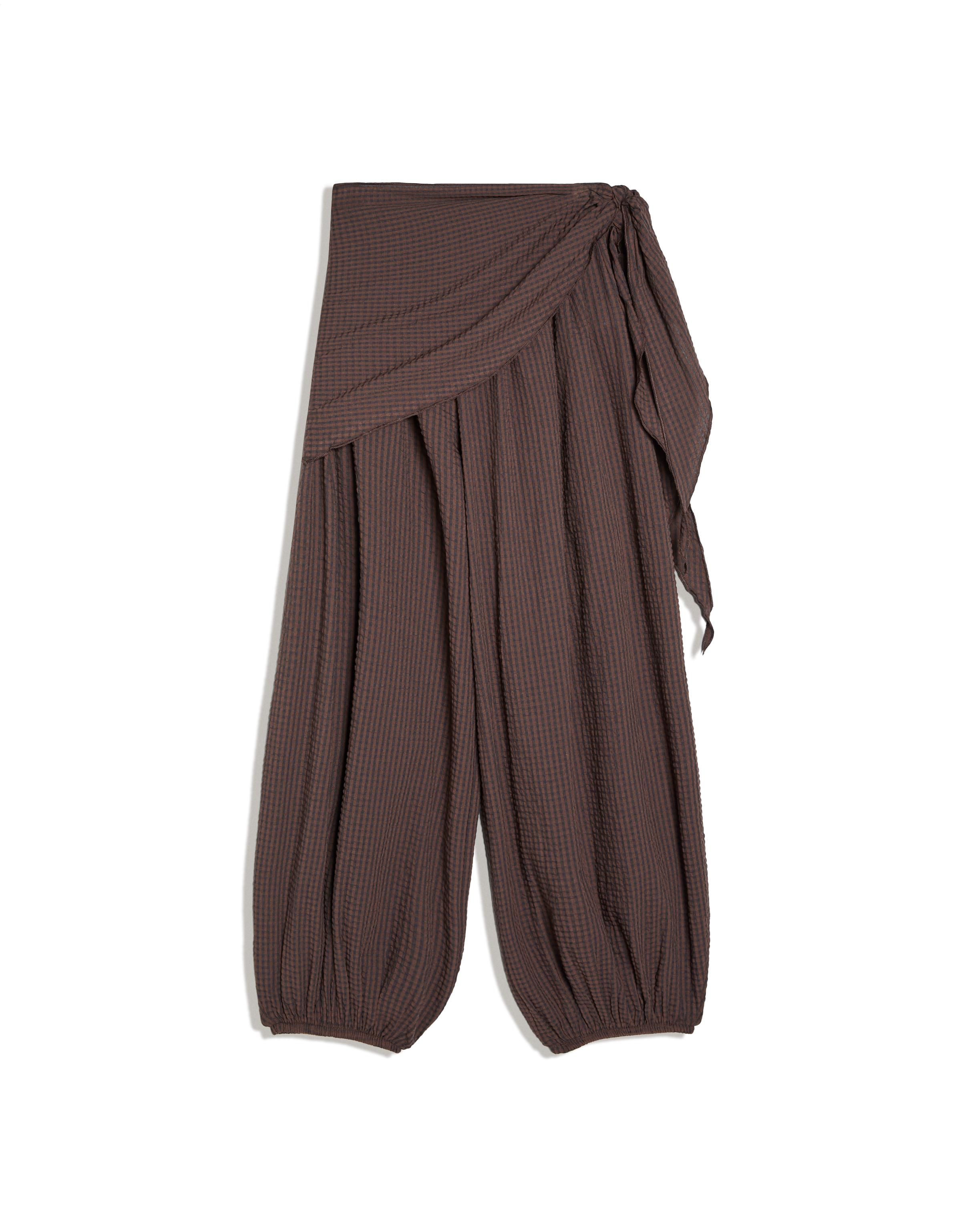 Scarf print sarouel trousers — Brown