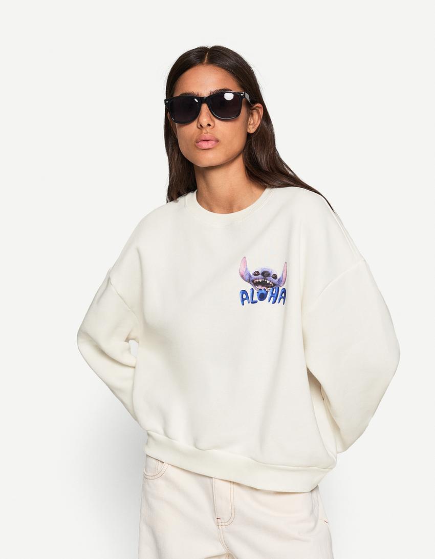 Sudadera Lilo & Stitch-Blanco roto-0