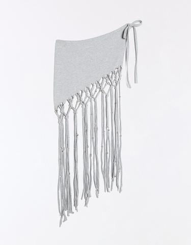 Fringed and beaded overskirt — Grey 4