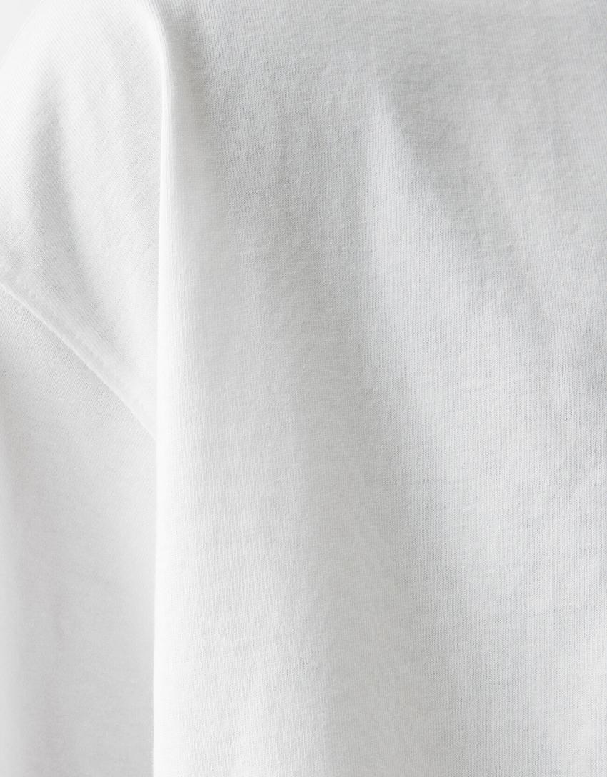 Oversized short sleeve T-shirt-White-5
