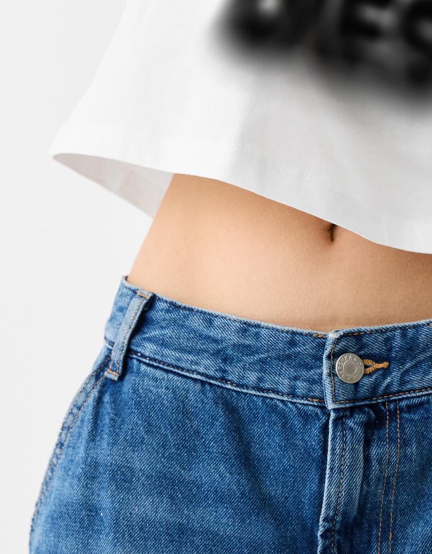 T-shirt manga curta cropped boxy fit-Branco-6