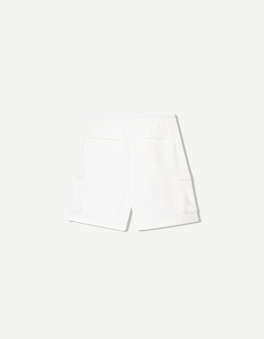 Cargo Bermuda joggers-White
