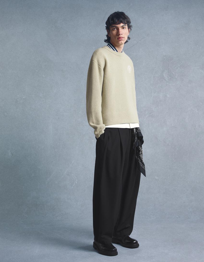 Pull imprimé jacquard-Vert