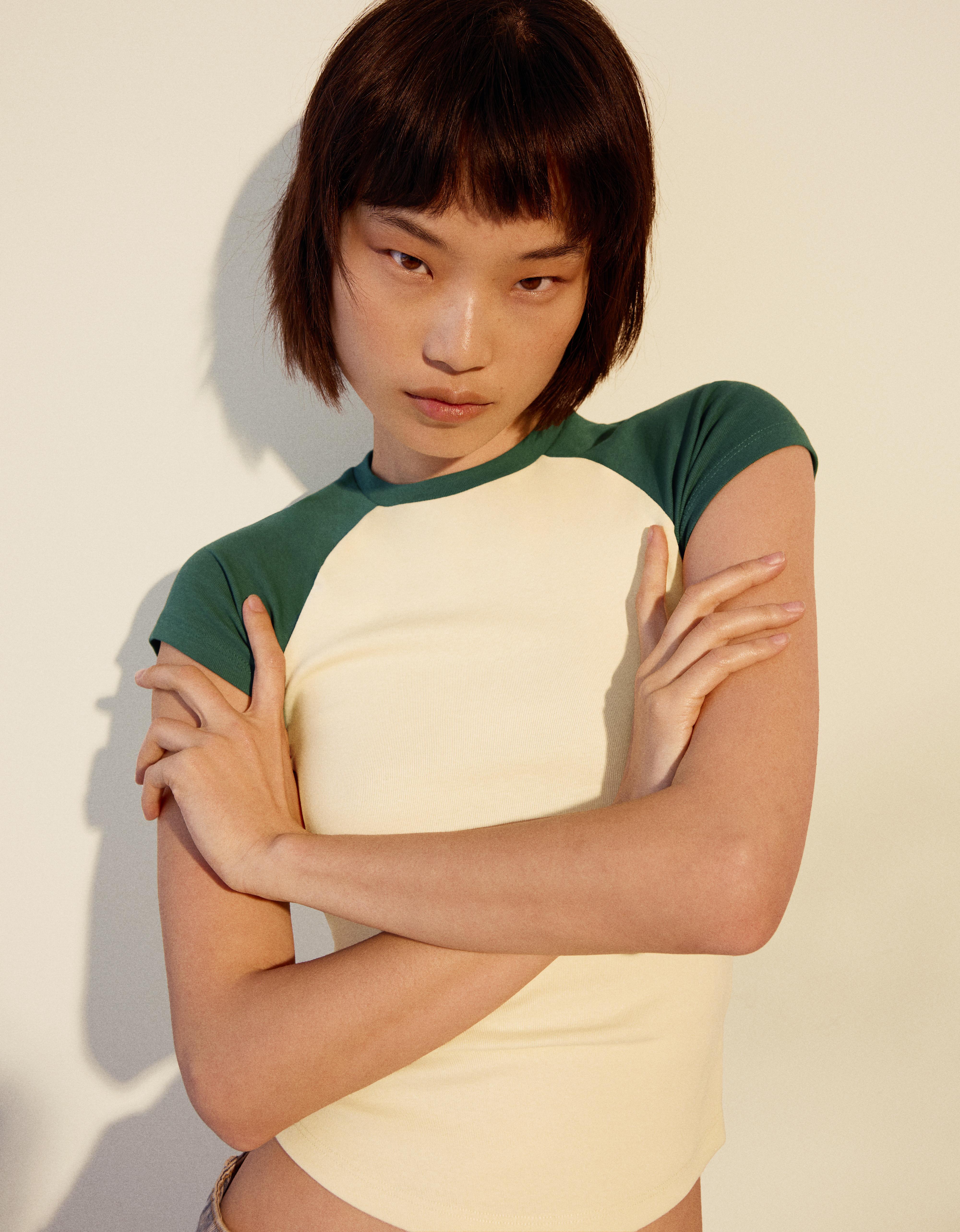 Fitted raglan T-shirt — Yellow