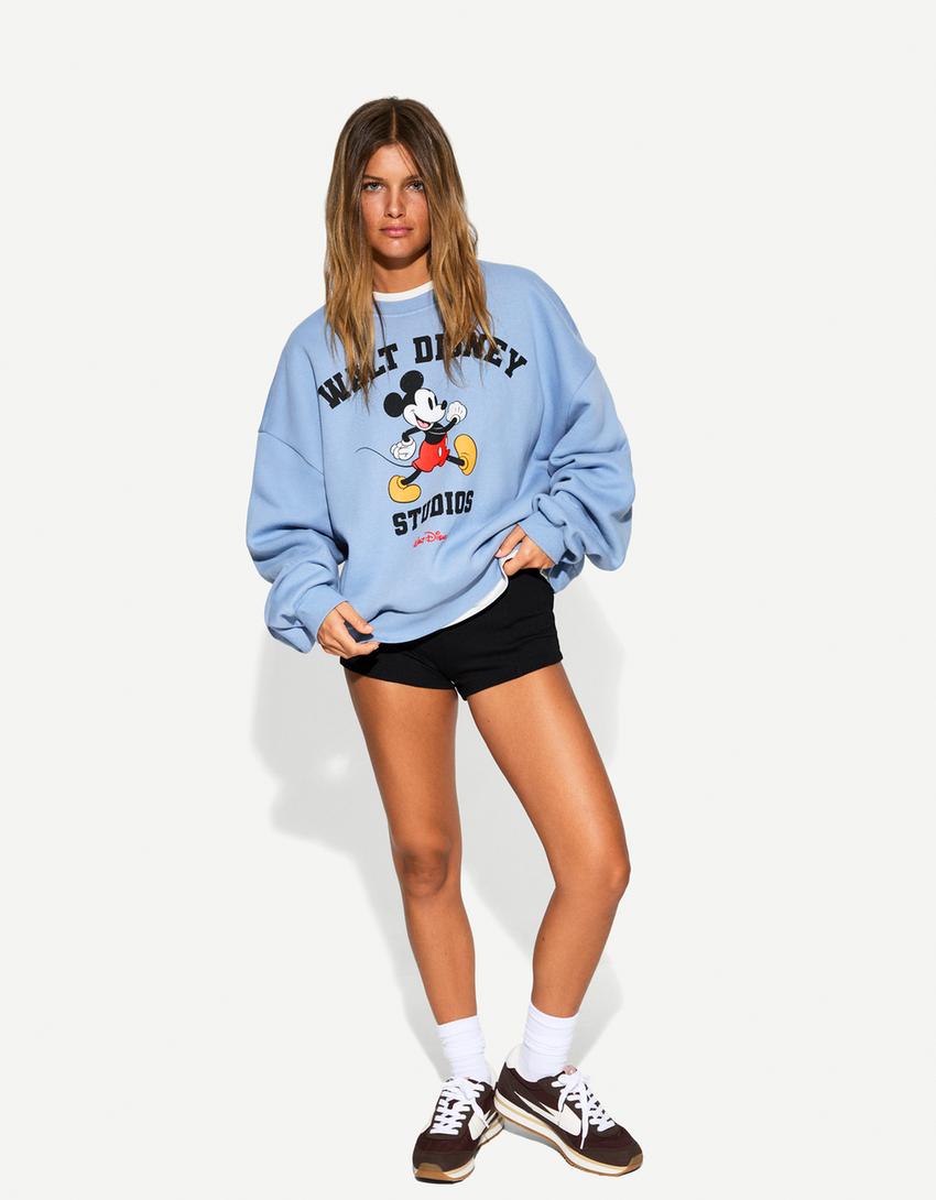 Sudadera Mickey Mouse print Mujer Bershka1
