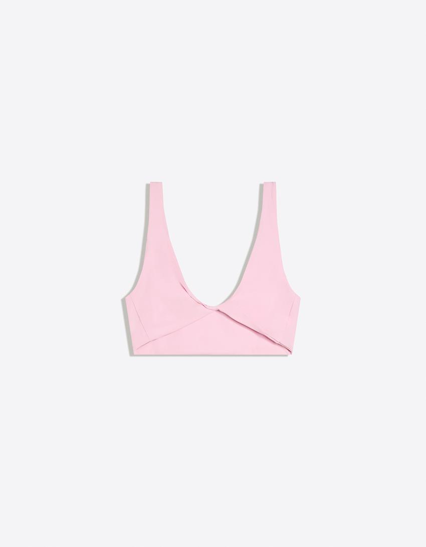 Knot-detail strappy top-Candy Pink