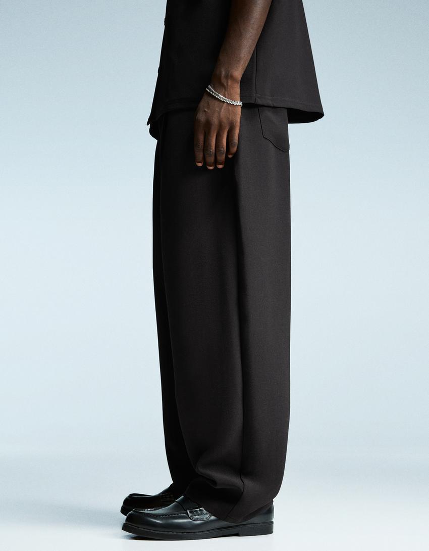 Pantalón superbaggy tailoring-Negro