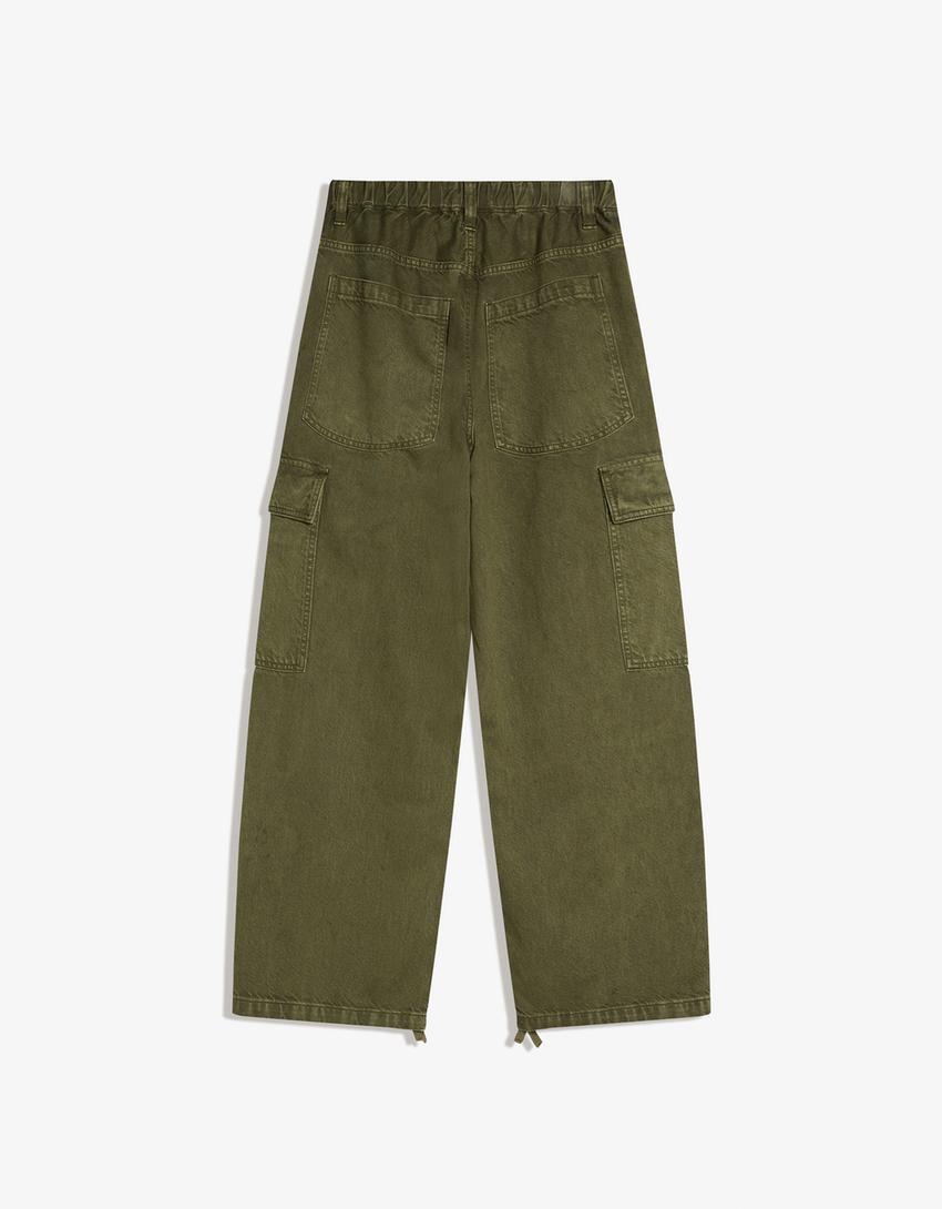 Jeans cargo parachute-Cáqui