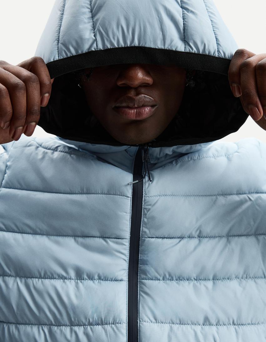 Lightweight puffer jacket-Light blue-2