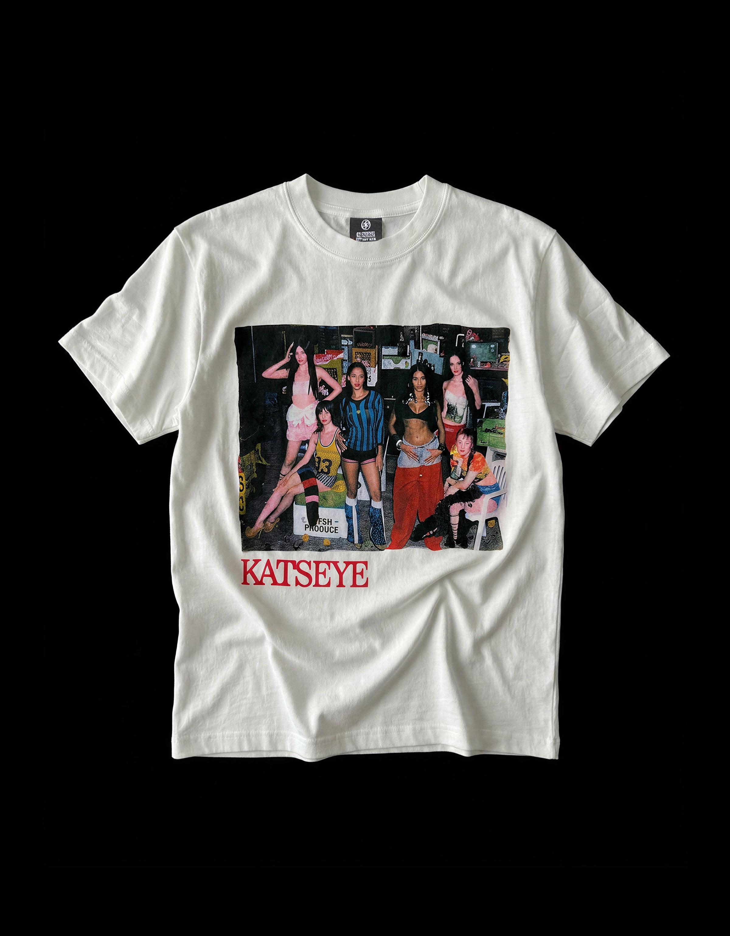 KATSEYE oversize print T-shirt — Off white