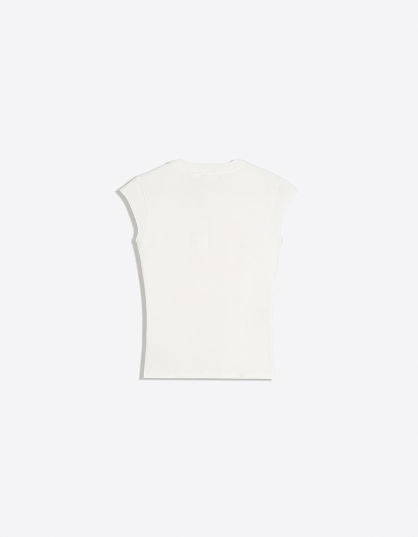 Regular fit print T-shirt-Off white