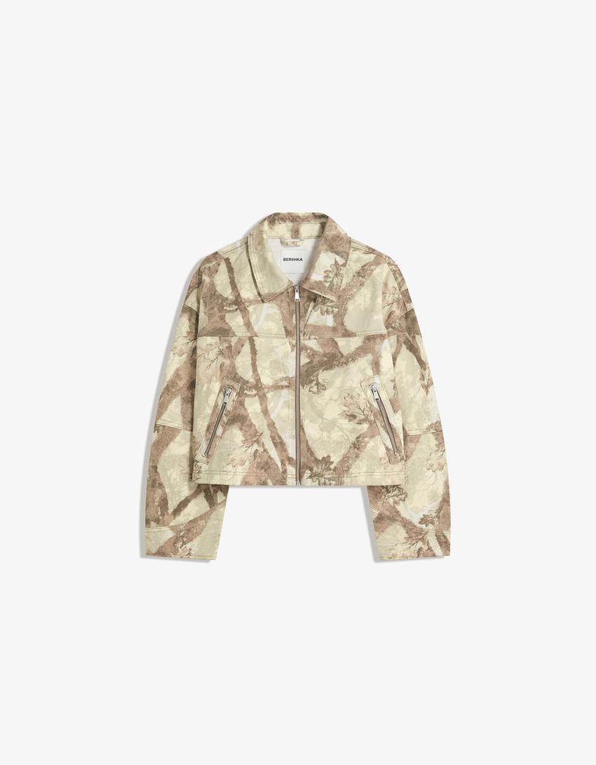 Print jacket and jeans set-Print jacket and jeans set