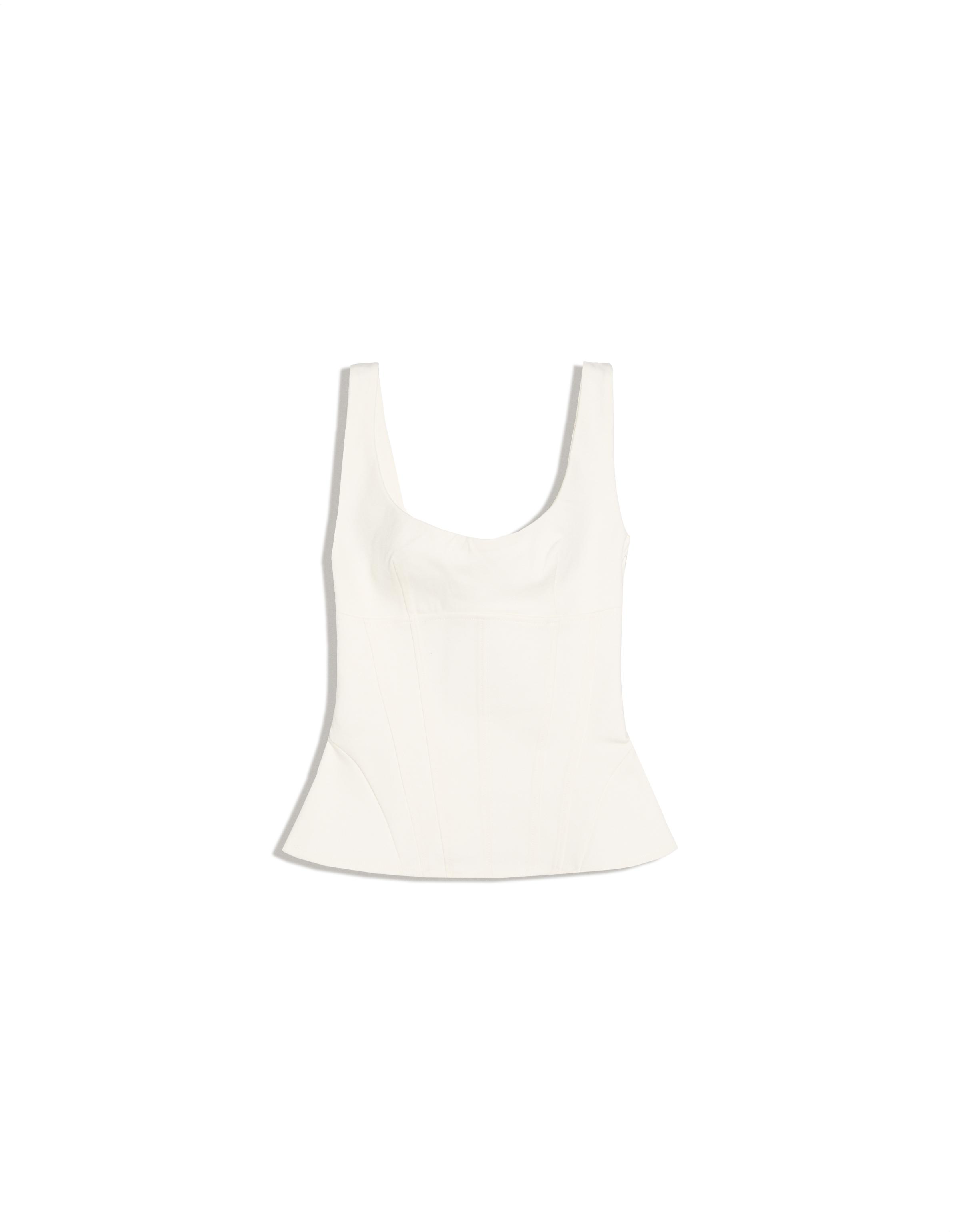 Structured tie-back top — White