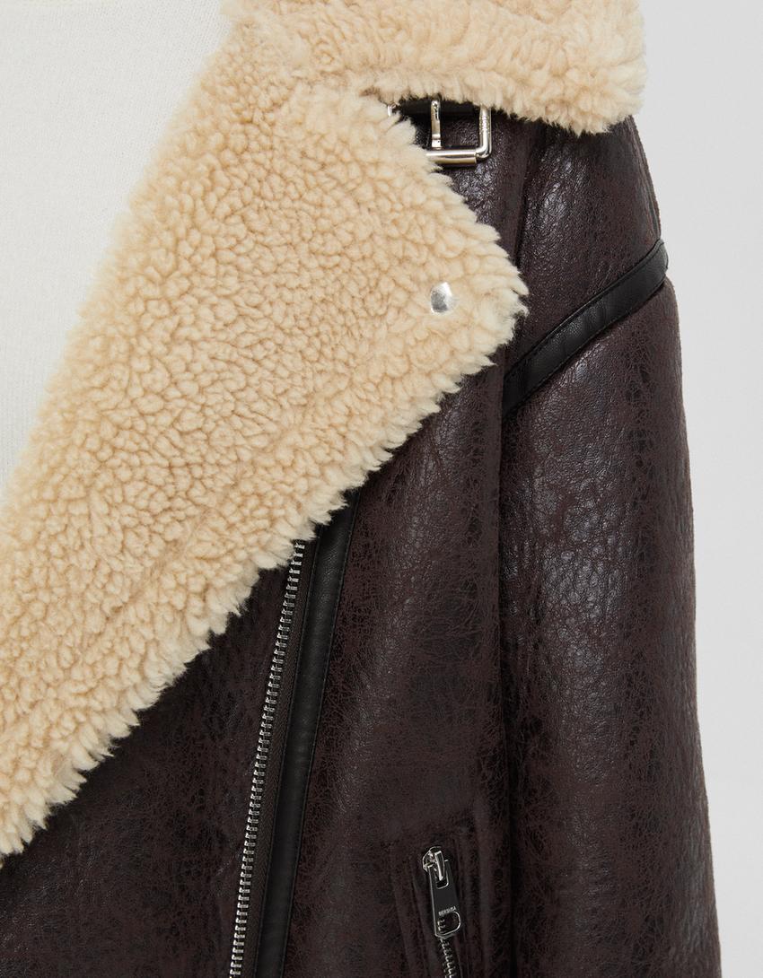 Blusão dupla face polipele-Marrom-5