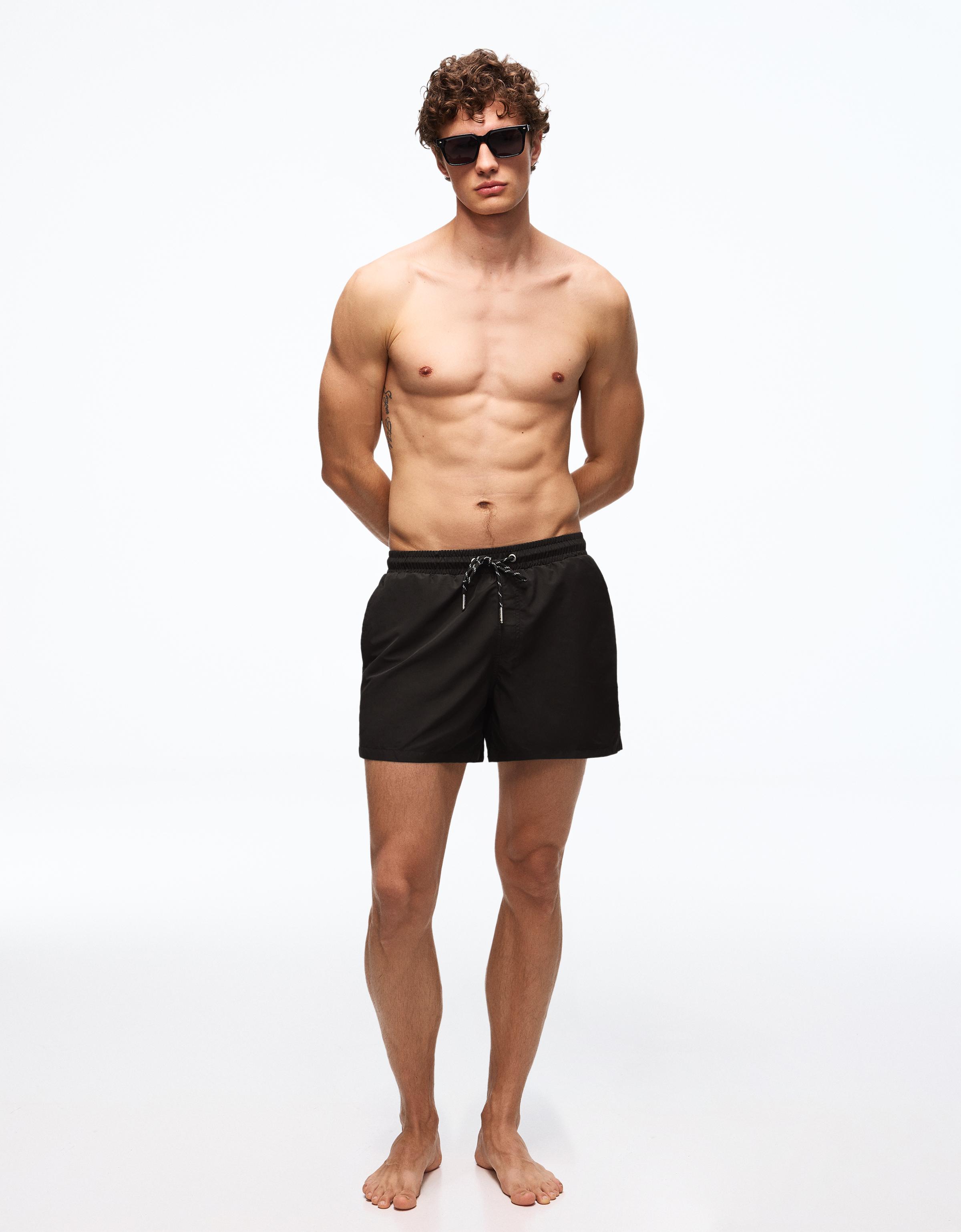 Basic regular fit swim shorts — Black