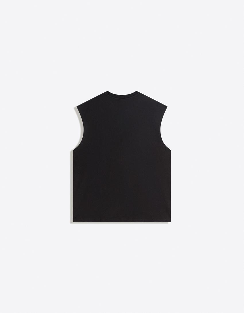 Sleeveless T-shirt-Black