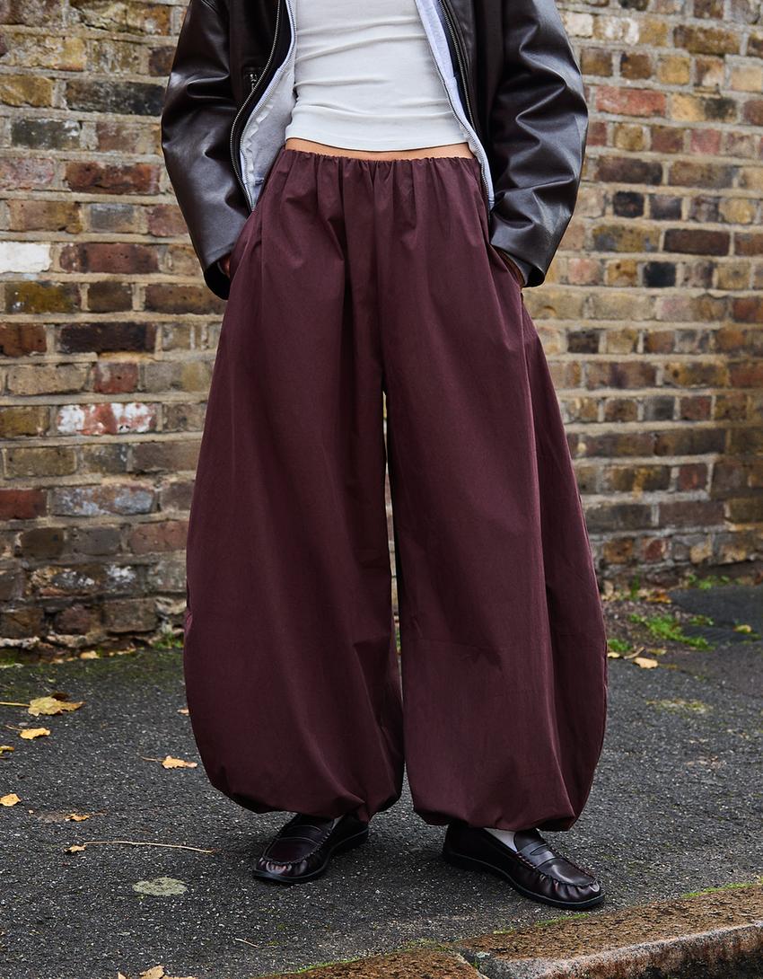 Calças bloomer-Grená