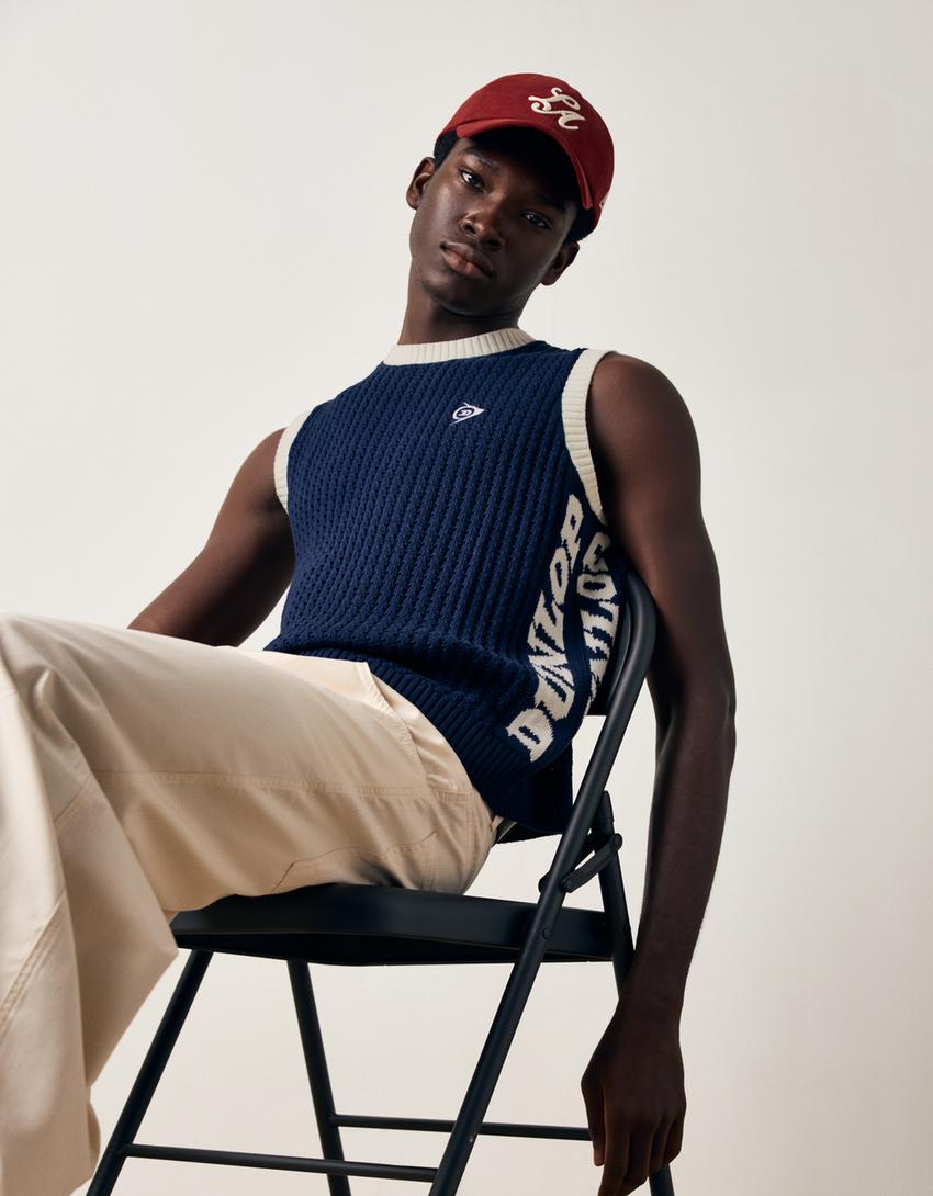 Gilet en maille DUNLOP-Marine