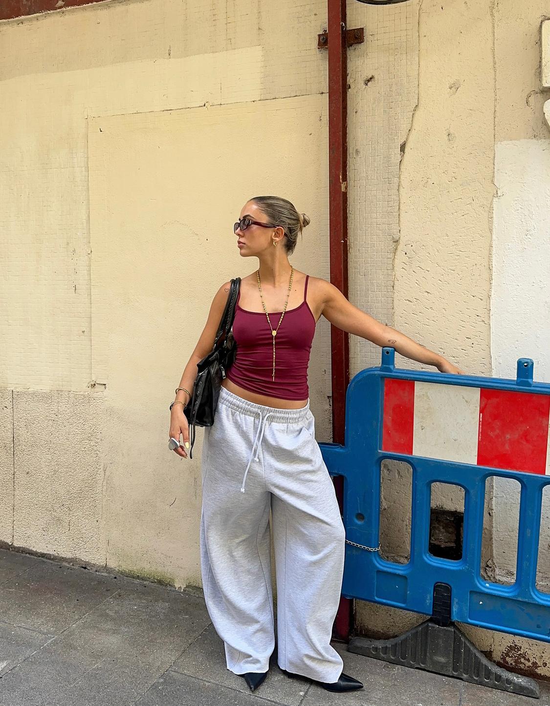 Plush barrel trousers
