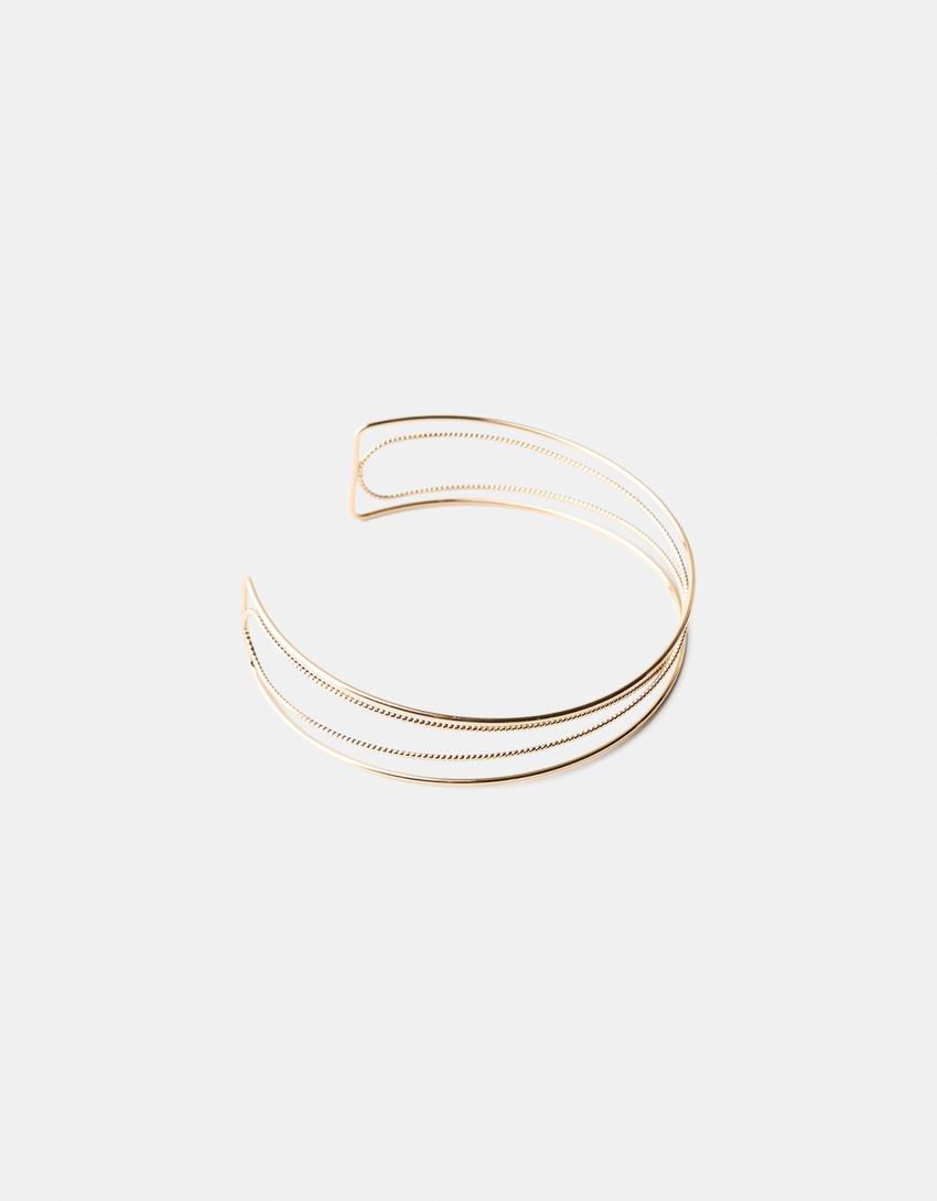 Interwoven choker necklace-Gold