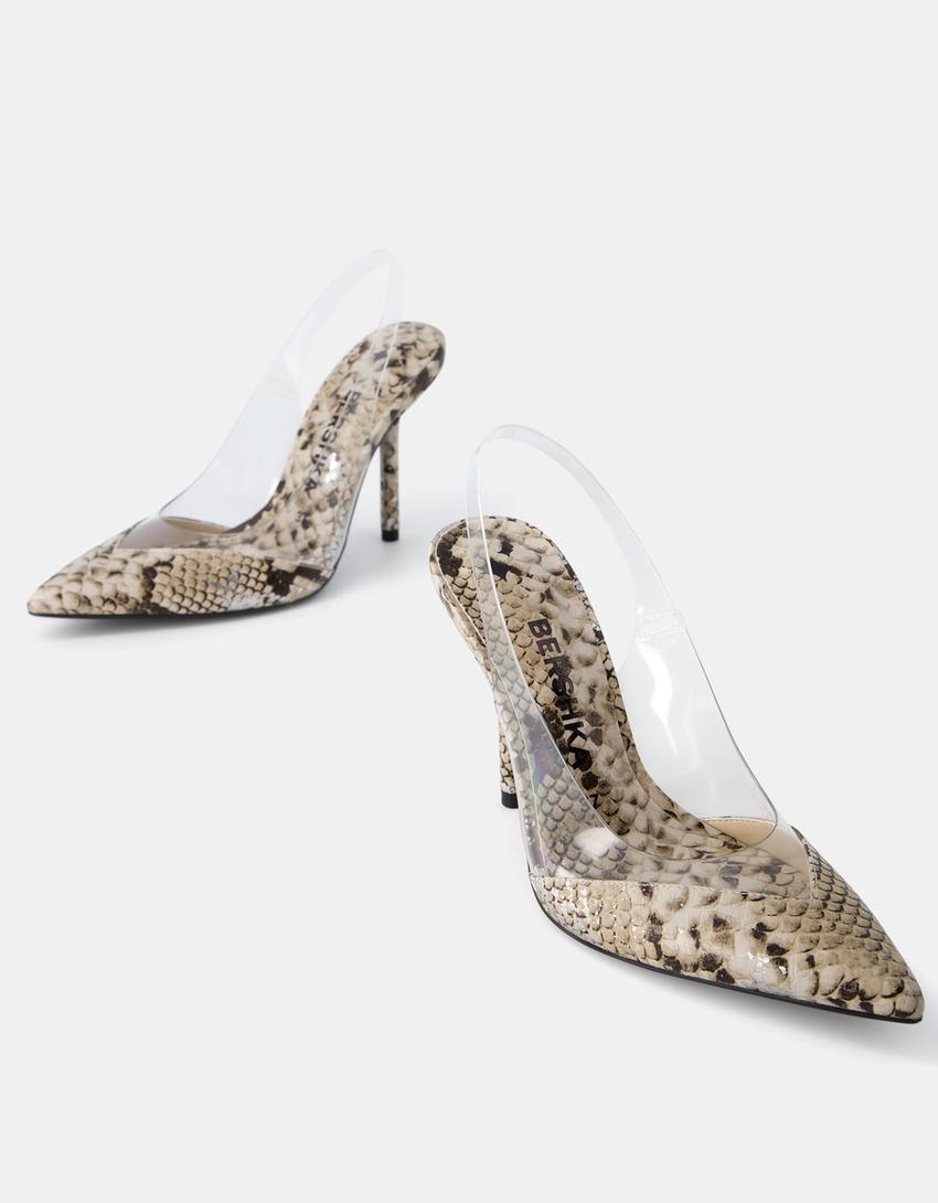 Escarpins mules vinyle imprimé animal-Multicouleur-4